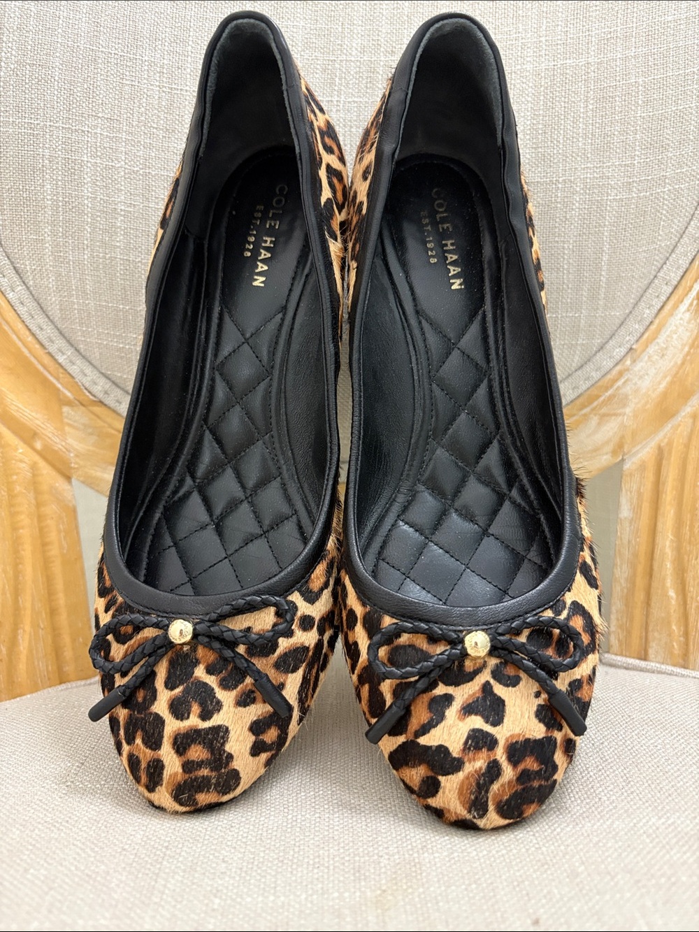 Cole Haan Leopard-Print Ballet wedge in Brown and Black